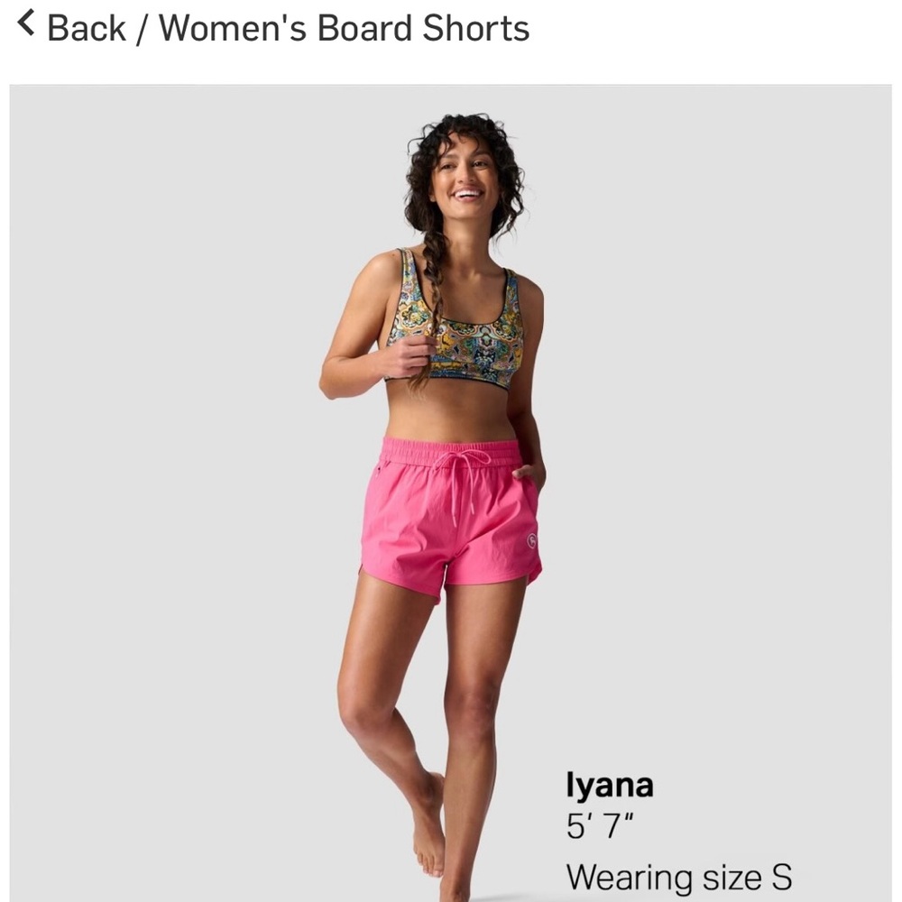 NWT- Backcountry Green River 3.5 in Pink Board Shorts -